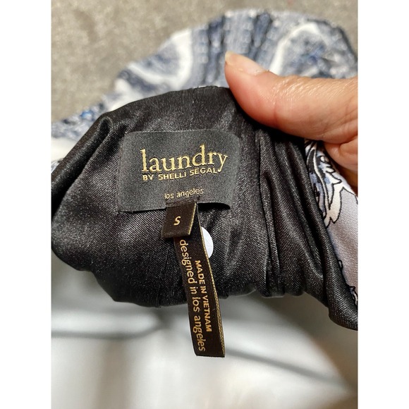 Laundry By Shelli Segal 3/4 Sleeve White Geometric Design Shift Dress Boho Small - Picture 4 of 4